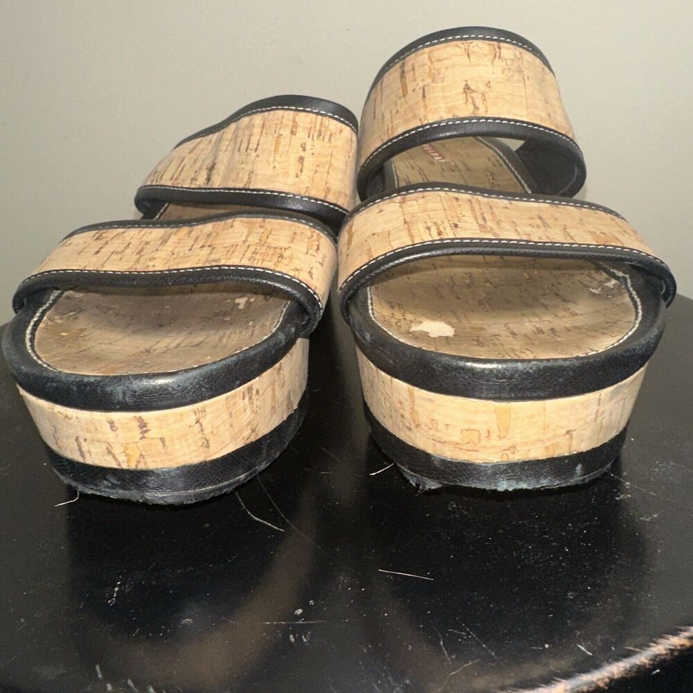 Authentic Women's Prada Logo Platform Slide Wedge Sandals Shoes Size 40EU/9.5 US - Picture 3 of 11
